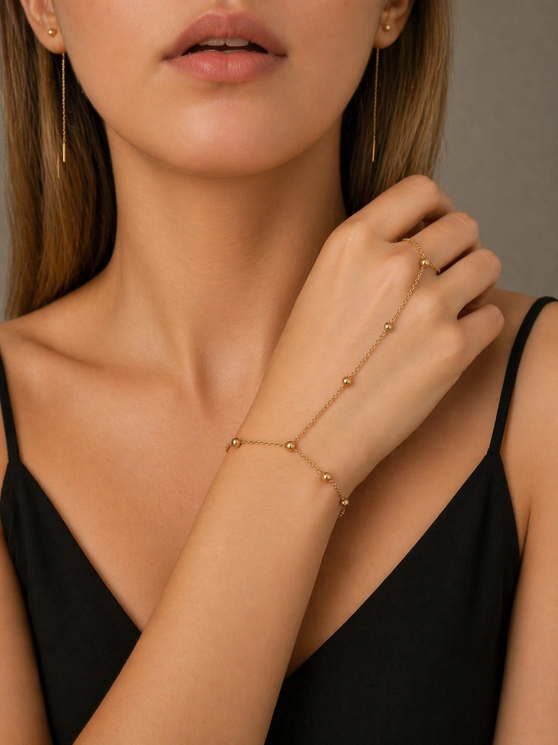 Golden Beads Hand Chain